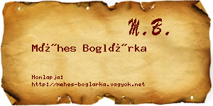 Méhes Boglárka névjegykártya